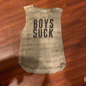 Green Muscle Tee - Boys Suck Tank - NEW - XS/S